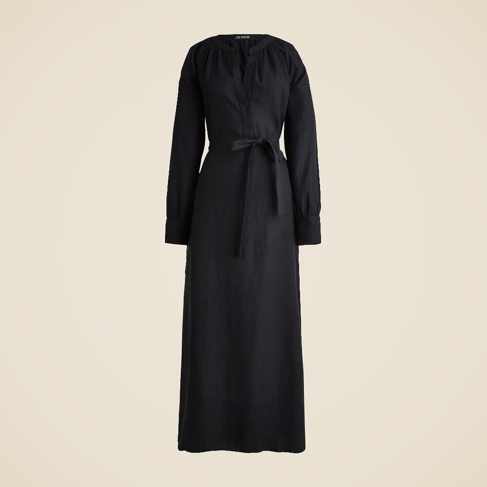 NWOT J Crew, Cabana dress in linen, Black Size M